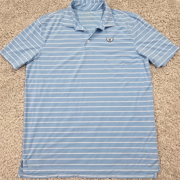 Southern Tide Polo Shirt XL Blue Striped Performance Golf Preppy Coastal Cool - Picture 2 of 8